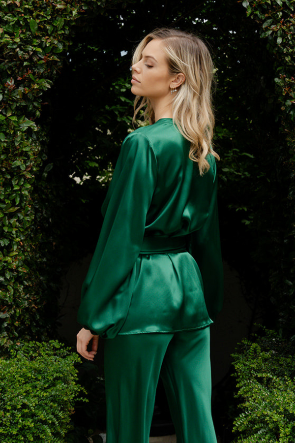 Rhode Robe Emerald Green Silk