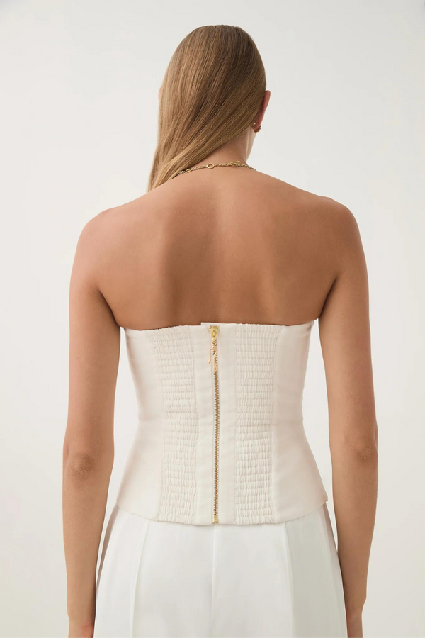 Oriel Ruched Bustier Ivory