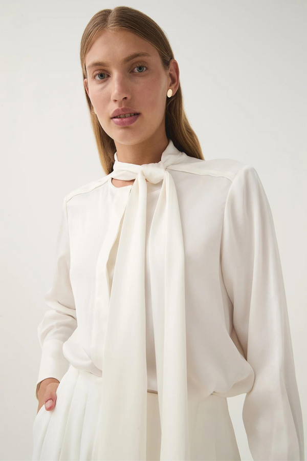 Dura Pussy Bow Blouse White