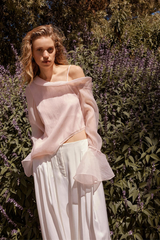 Edith Draped Top Blush Pink