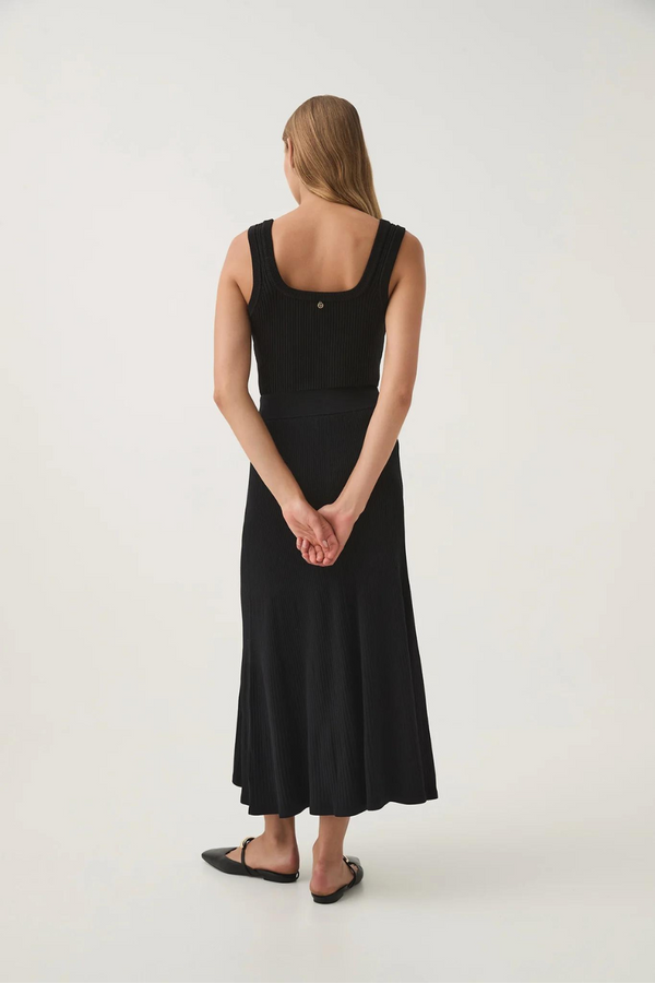 Rosanna Knit Midi Skirt Black