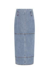 Outline Denim Midi Skirt Coastal Blue