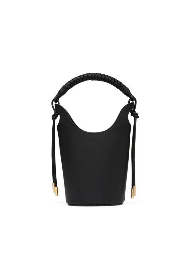 Louise Leather Bucket Bag Black