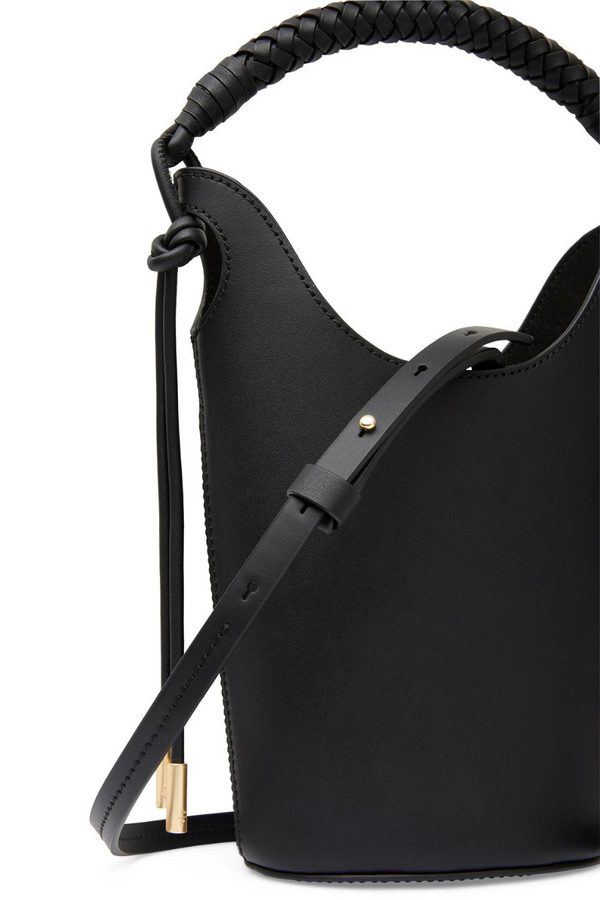 Louise Leather Bucket Bag Black