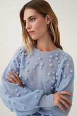 Gabriella Bobble Knit Powder Blue