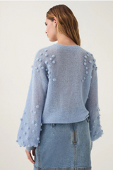 Gabriella Bobble Knit Powder Blue