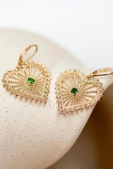 Amor Earrings Gold - Chrome Diopside