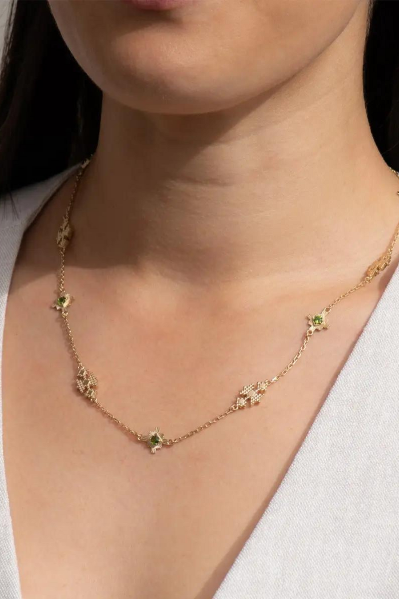 Ayllu Necklace Gold - Chrome Diopside