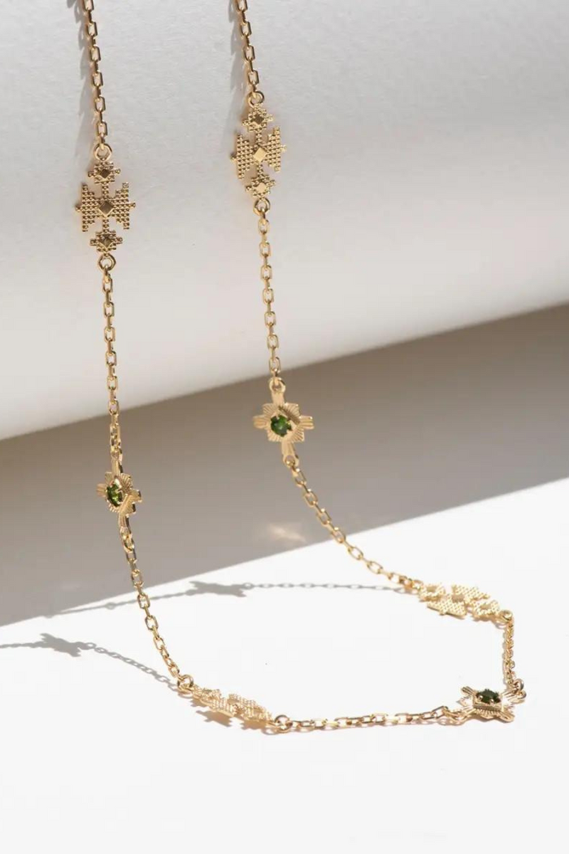 Ayllu Necklace Gold - Chrome Diopside