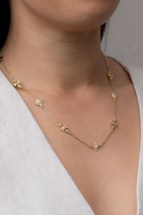 Ayllu Necklace Gold - White Zircon