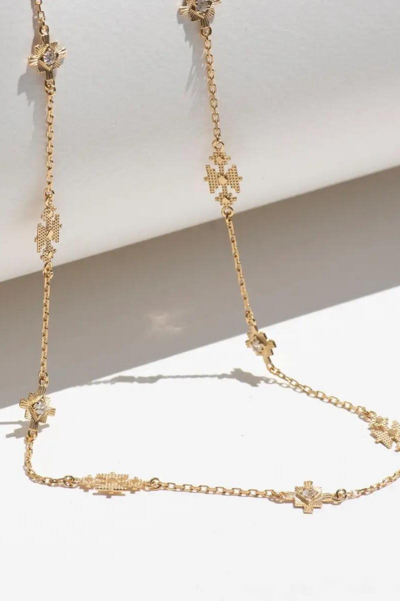 Ayllu Necklace Gold - White Zircon