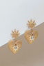Brave Heart Earrings Gold - Aquamarine