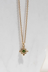 Inka Necklace Gold - Chrome Diopside