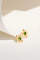 Inka Studs Gold - Chrome Diopside