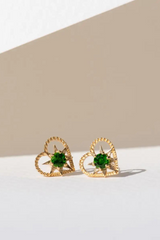 Kind Heart Earrings Gold - Chrome Diopside