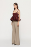 Mimi Peplum Top Cabernet
