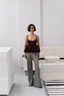 Mimi Peplum Top Cabernet