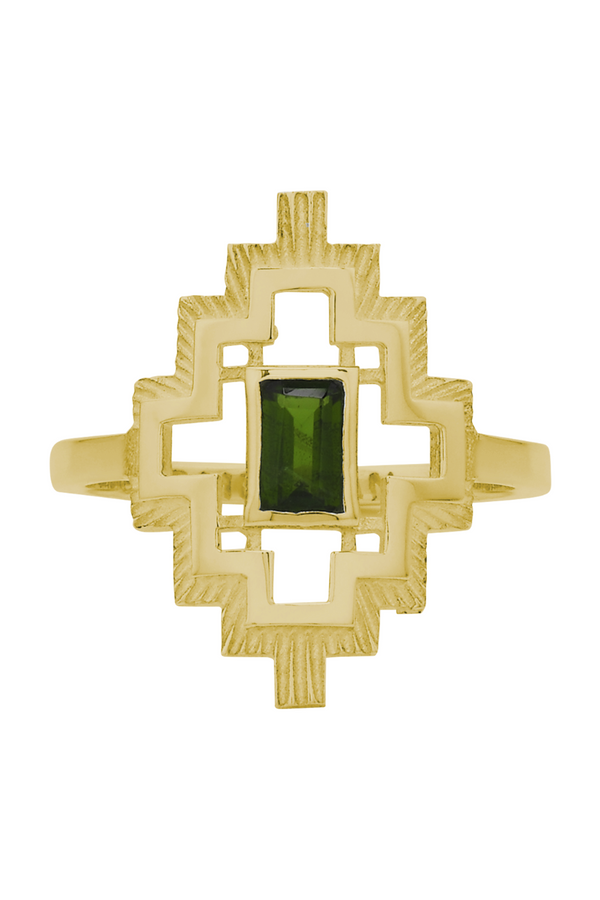 Munay Ring Gold - Chrome Diopside