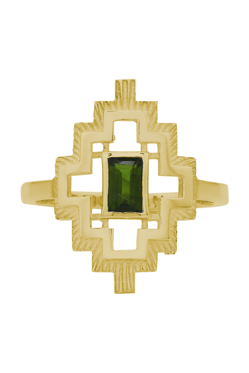 Munay Ring Gold - Chrome Diopside