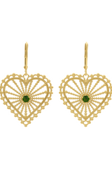 Amor Earrings Gold - Chrome Diopside