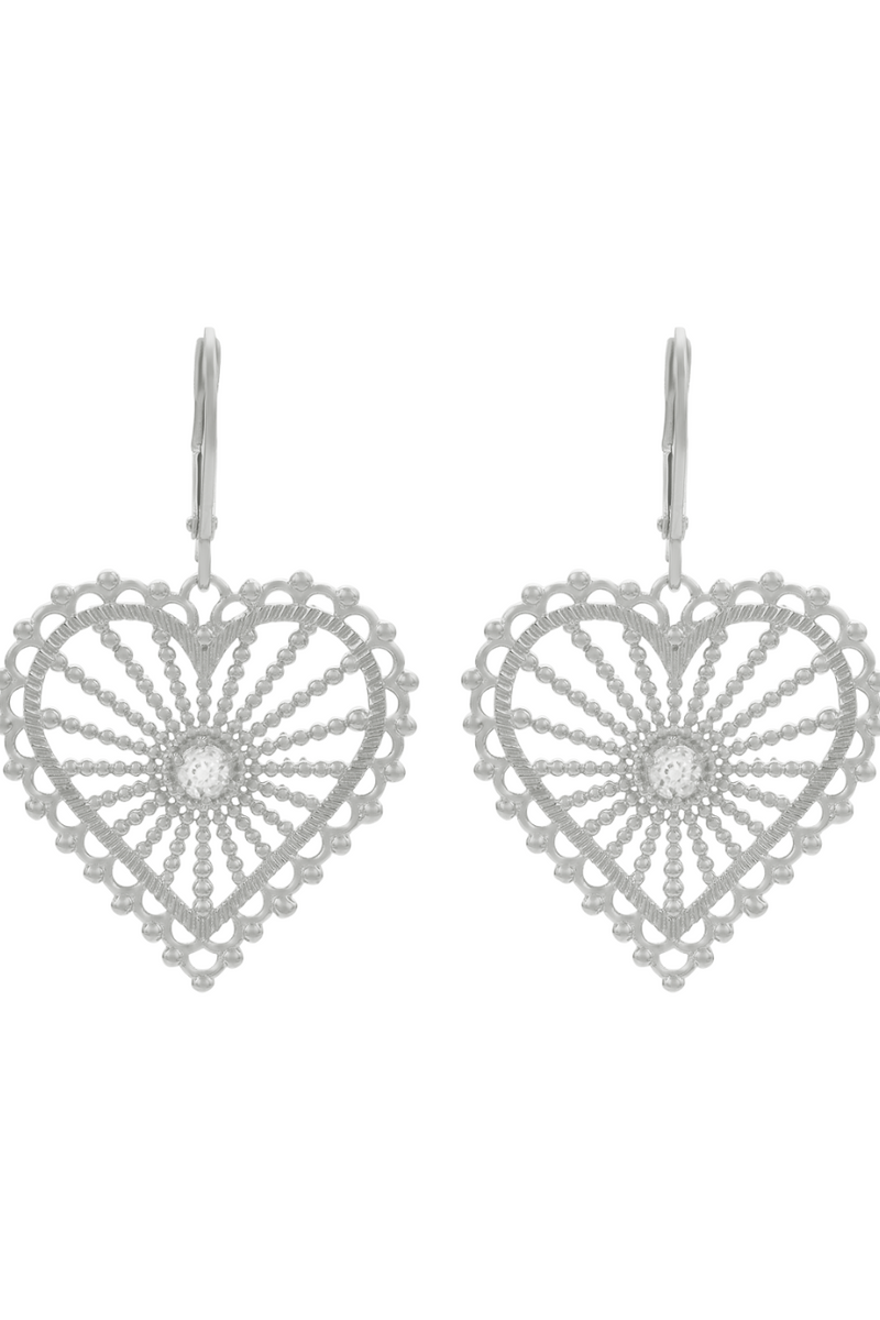 Amor Earrings Sterling Silver - White Zircon