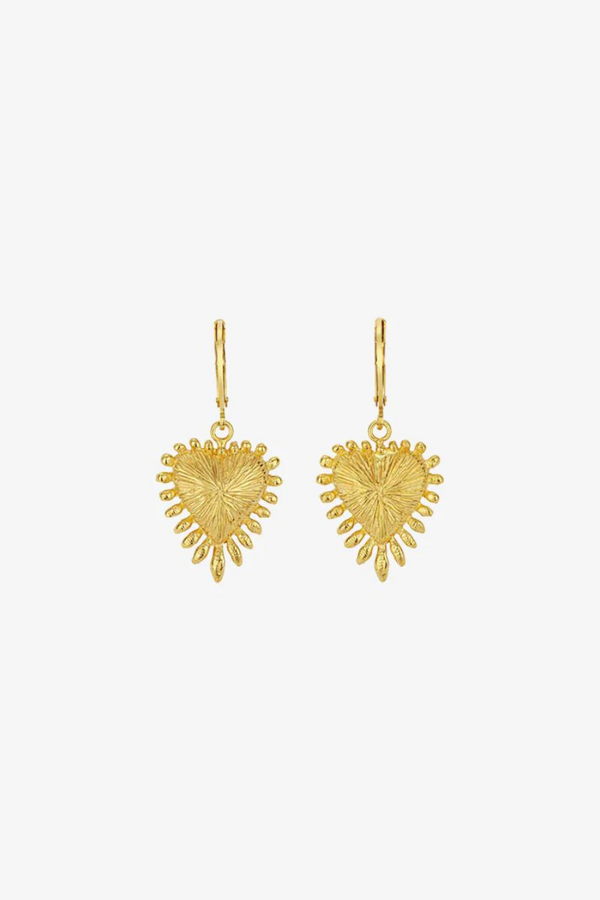 Heart Rays Earrings Gold