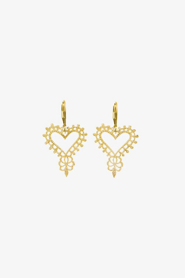 Gypsy Heart Earrings Gold
