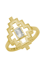 Munay Ring Gold Plate - Aquamarine