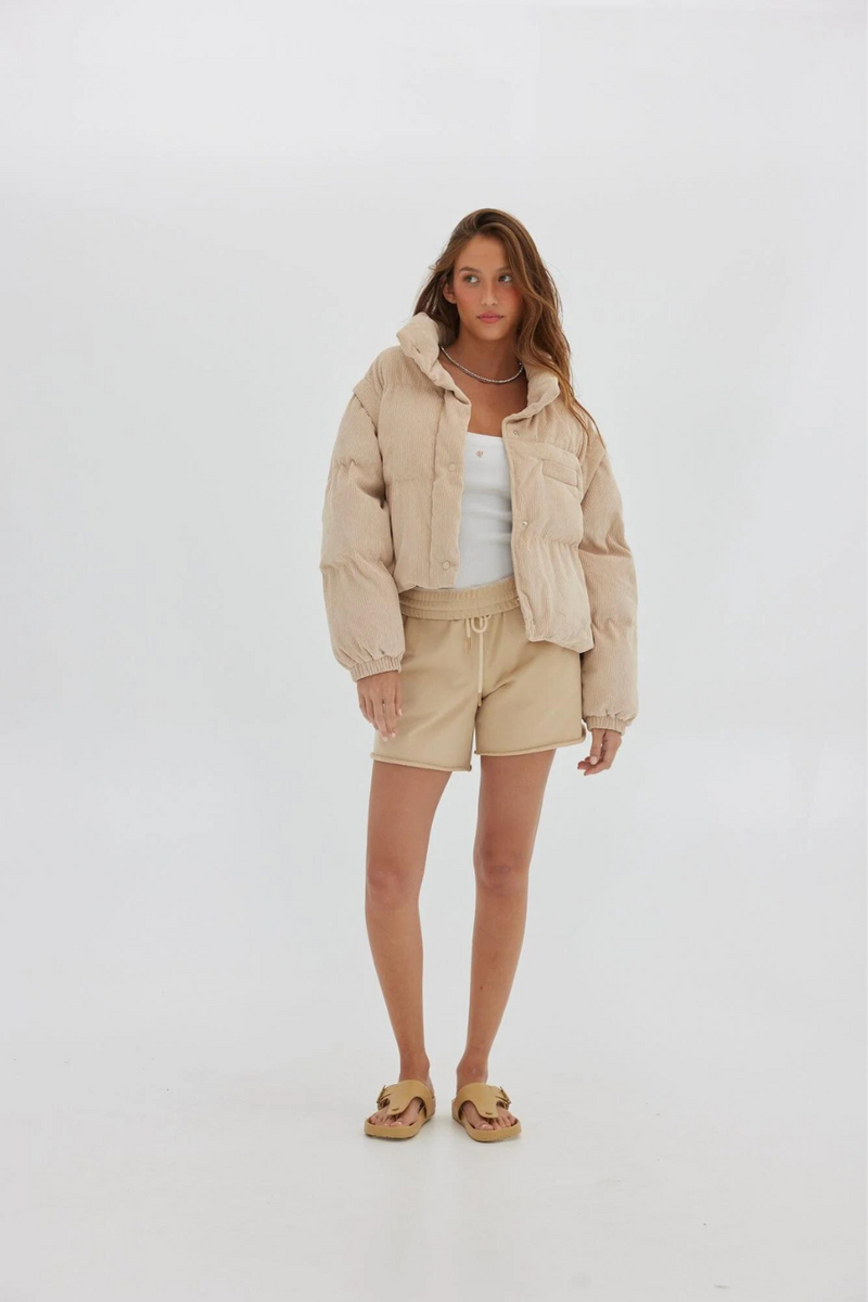 Corduroy Puffer/Vest Beige