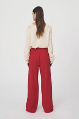 Vena Terry Snap Pants Poppy Red