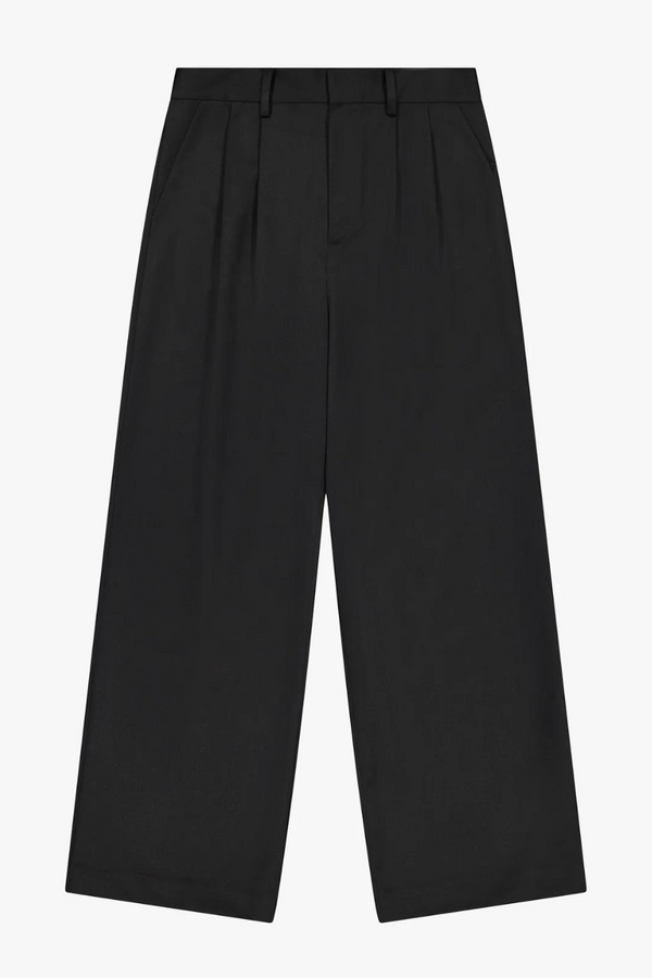 Double Pleated Trouser Black