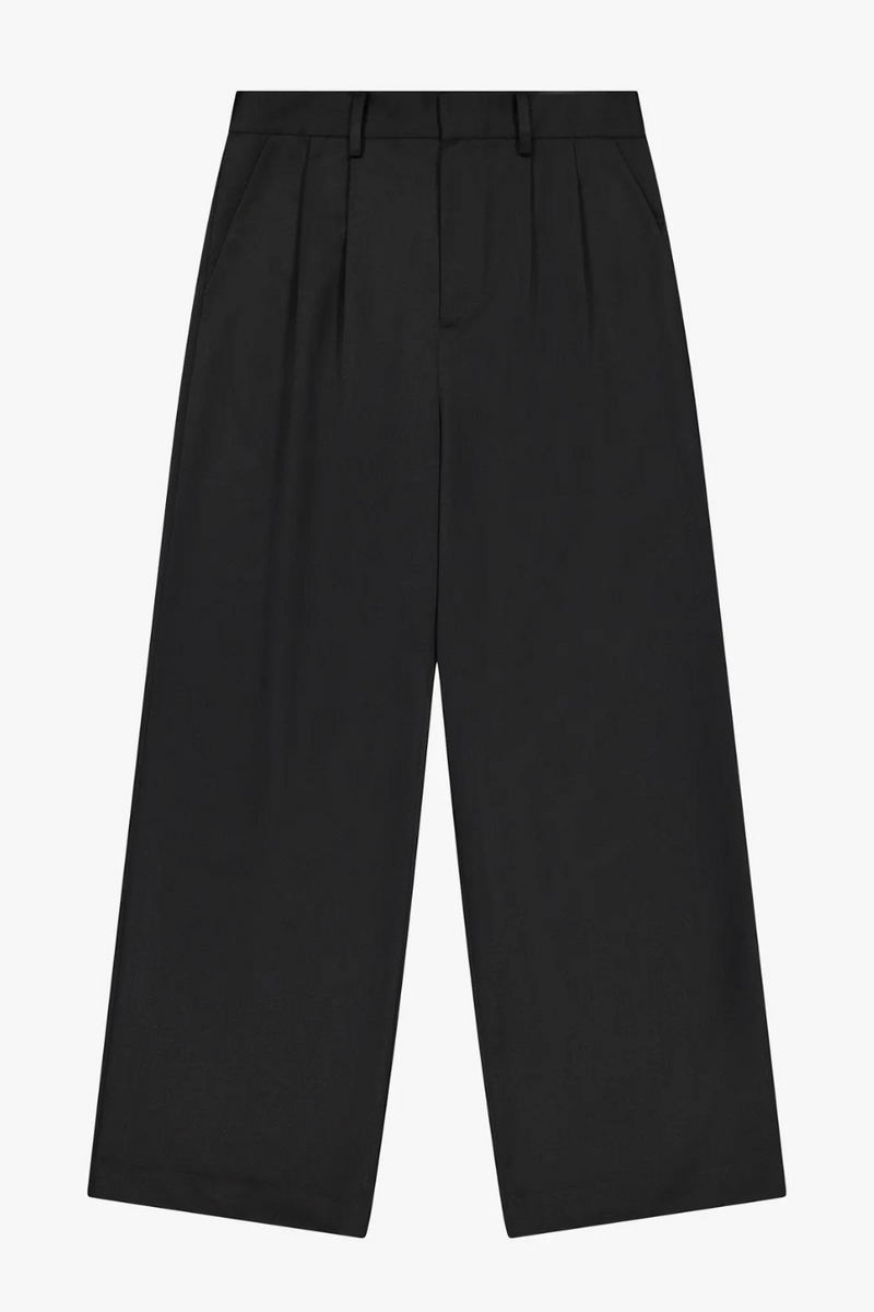 Double Pleated Trouser Black