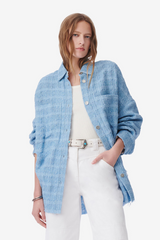 Zennae Tweed Overshirt Blue