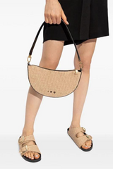 Iri Arc Raffia Pouch Sand/Black