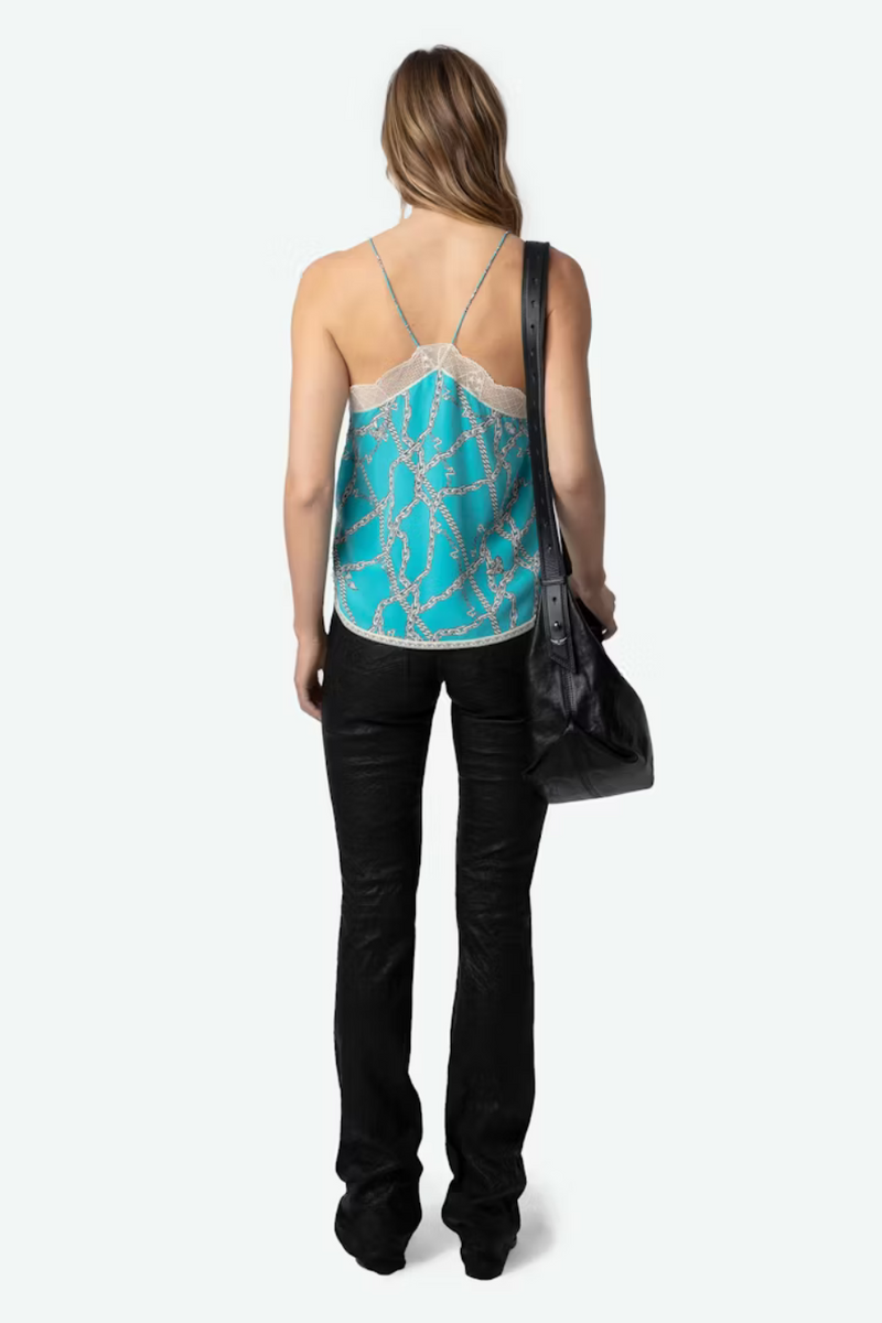 Christy Silk Camisole Aqua