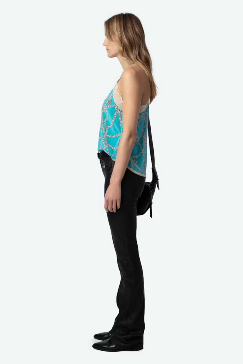 Christy Silk Camisole Aqua