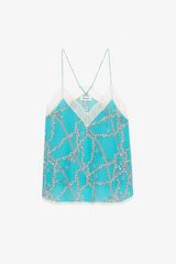 Christy Silk Camisole Aqua