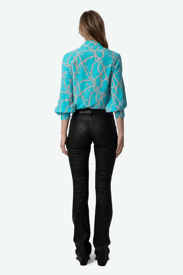 Tuile Silk Blouse Aqua