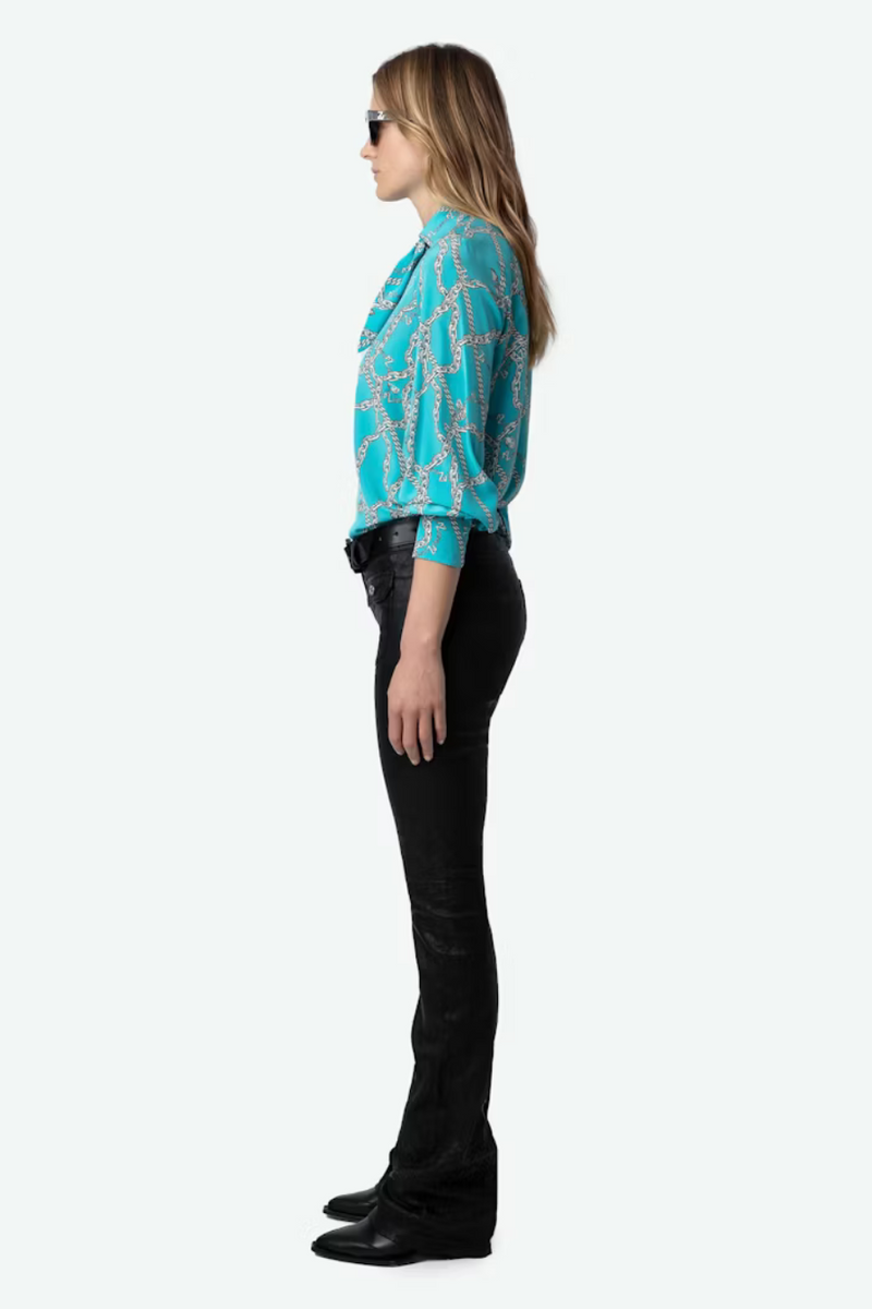 Tuile Silk Blouse Aqua