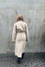 Long Trench Coat Pressed Wool Almond