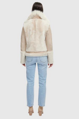 Soul Shearling Jacket Parchment Suede