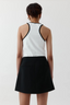 Cotton Vest White/Black