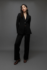 Collarless Blazer Black