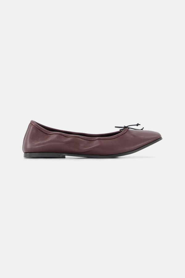 Leather Ballet Flat Deep Burgandy