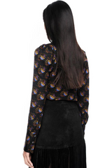 Box Pleat Shirt Black Floral