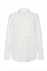 Riddle Buttoned Crepe Shirt Ivory