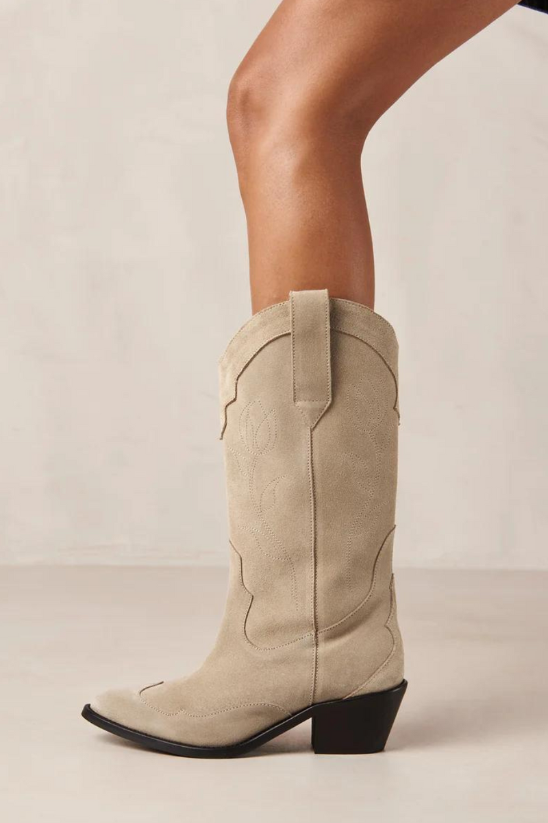 Liberty Suede Leather Boots Beige