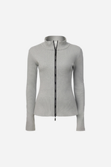 Woods Rib Zip Top Grey Marle