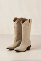 Liberty Suede Leather Boots Beige