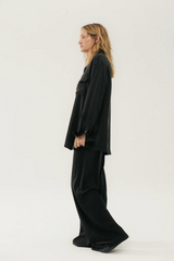 Silk Laundry Boyfriend Shirt Black